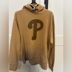 Philadelphia Phillies Tailgate Hoodie Swearshirt Khacki Tan Size Adult Medium